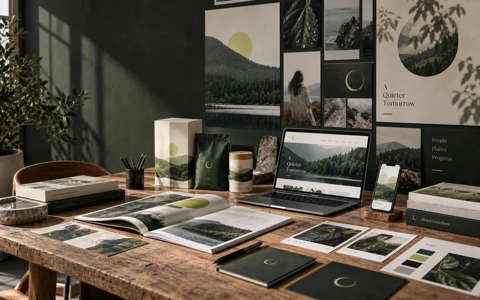 One brand system applied across packaging, editorial, web, mobile, and campaign materials